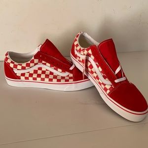 Vans red and white. Men size 11. New with tags.